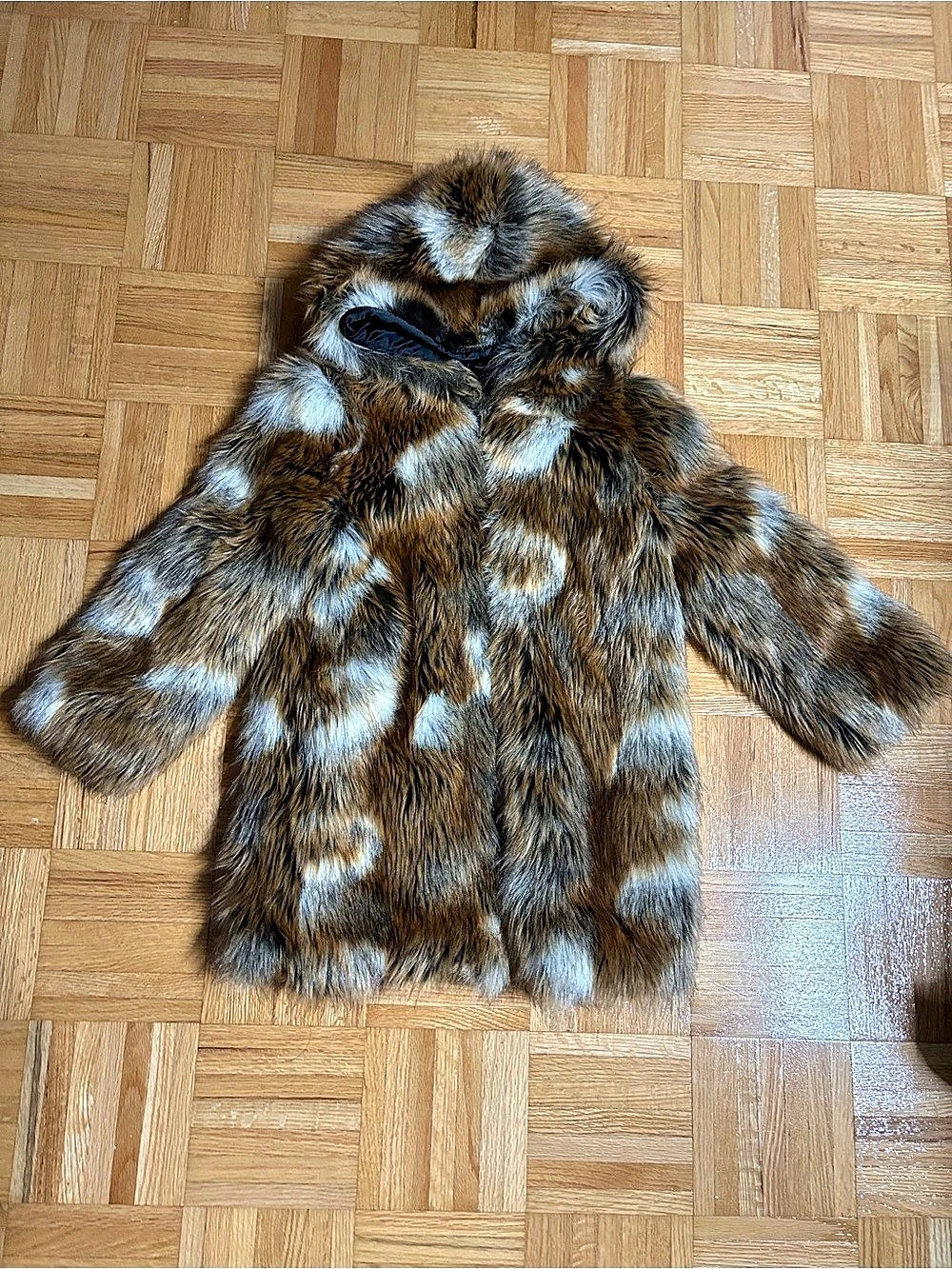 Gap Faux Fur Coat Animal Print Size small kids, Like New